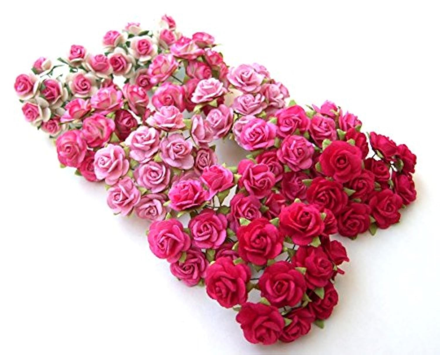 Assorted 100 Tiny Pink Rose Mulberry Flower Artificial Craft Scrapbook Valent…