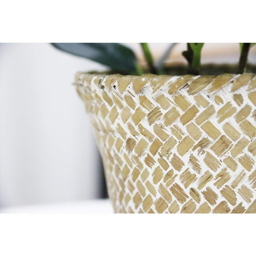 Artificial Ficus Tree Small Fake Plants in Weaved Pot 20″ Height for Living R…