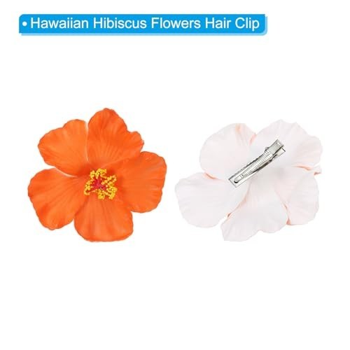 16 Pack Artificial Hawaiian Hibiscus Flowers Clips – Foam DIY Decor, Party Favor