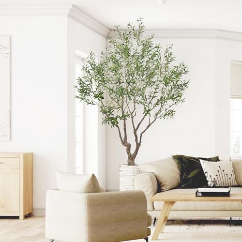 Faux Olive Tree 8.2ft(98in) Tall with Large Realistic Trunks and Big Olive