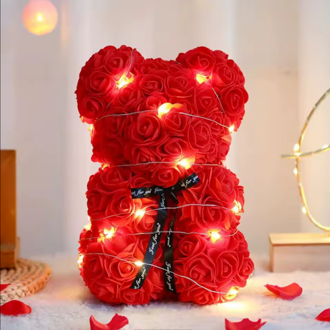 Valentine’s Day Rose Bear 2026 – 25cm Eternal Roses Gift for Her