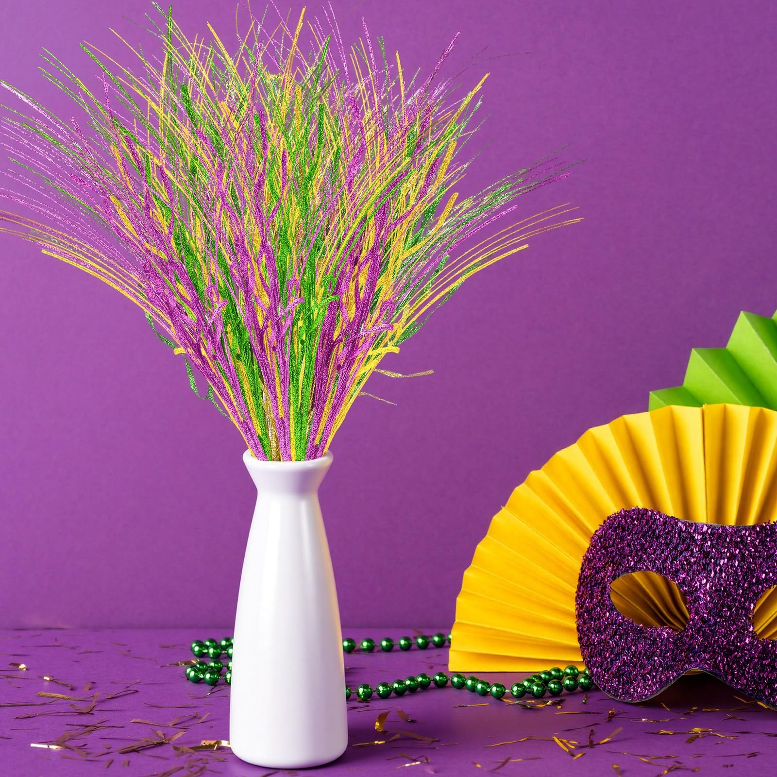 12 Pcs Mardi Gras Glitter Picks Mardi Gras Table Centerpiece Decoration 16” …