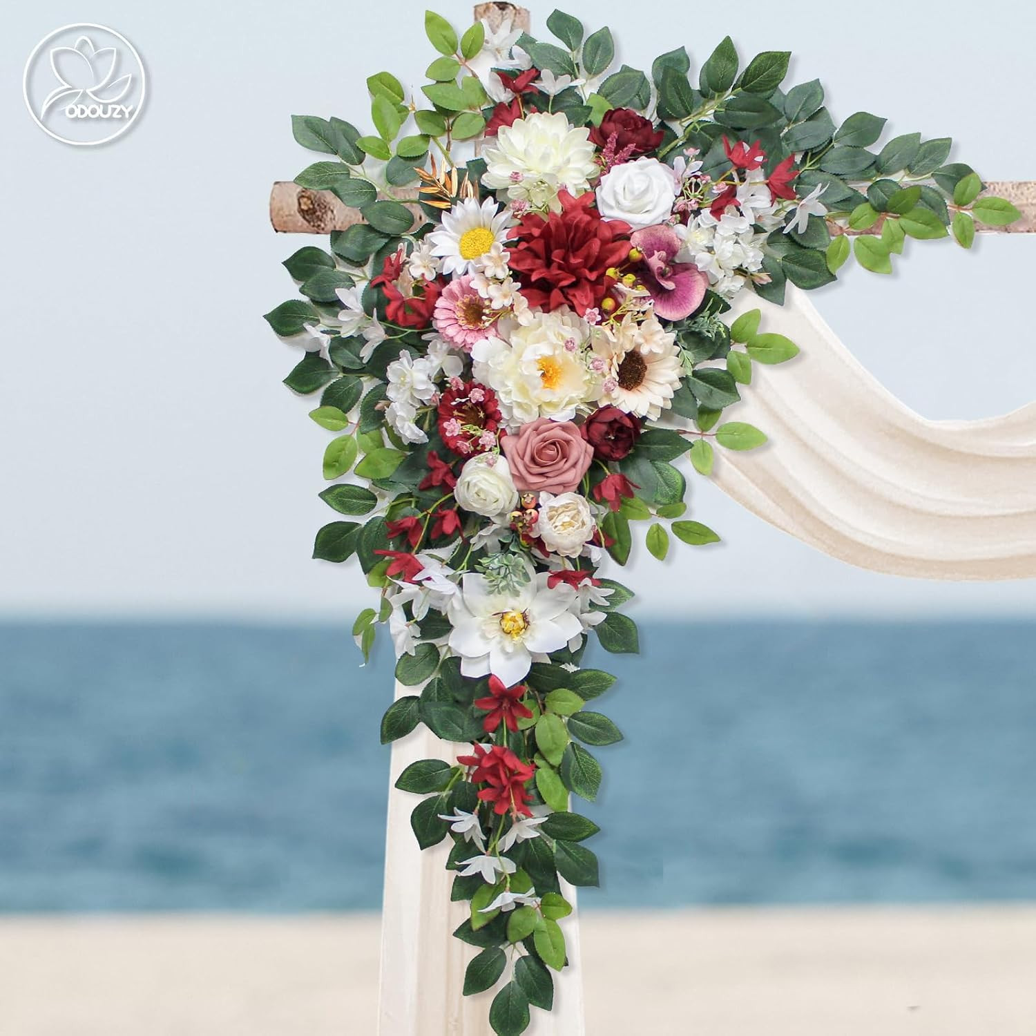 Wedding Arch Flowers Kit,Artificial Flower Arch Decor (Set of 3),2Pcs Artificial