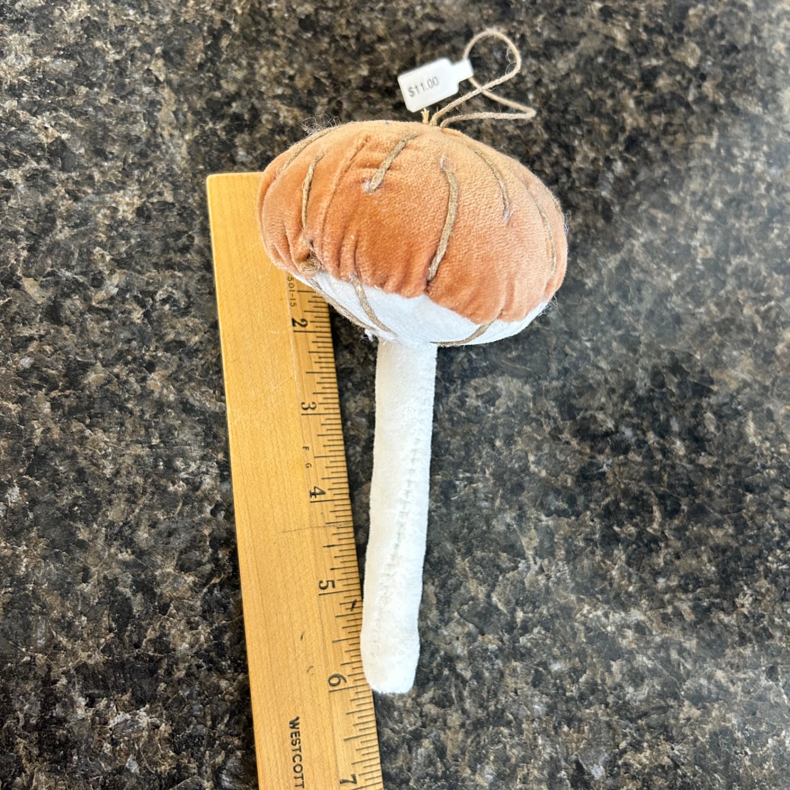 Anthropologie Mushroom Fungi Velvet Plant Ornaments Hanging Decor Pair NWT