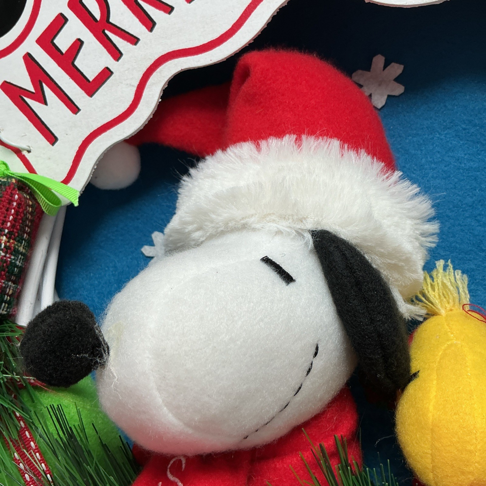 Peanuts Snoopy Woodstock Plush Christmas Wreath 13″ Holiday Decor