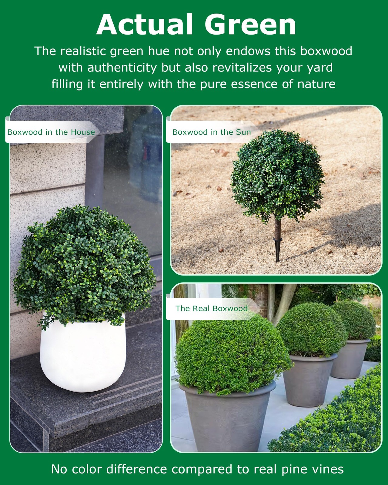 27.6″ Artificial Topiary Boxwood Tree, Faux Boxwood Topiary Spheres with Spik…