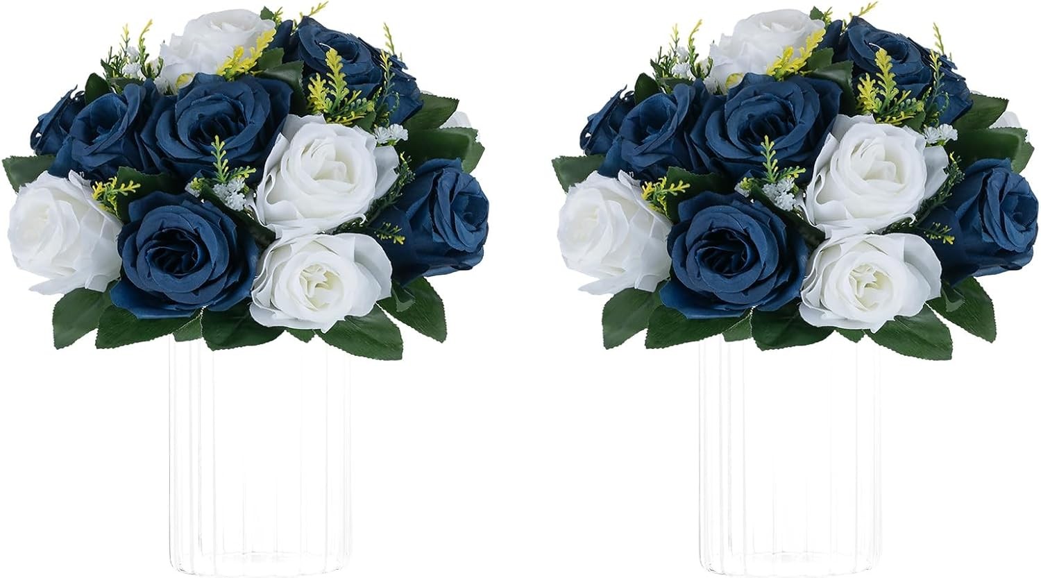 Artificial Flower Centrepieces Tables 6 Pcs Burgundy & Dusty Rose & Creamy White