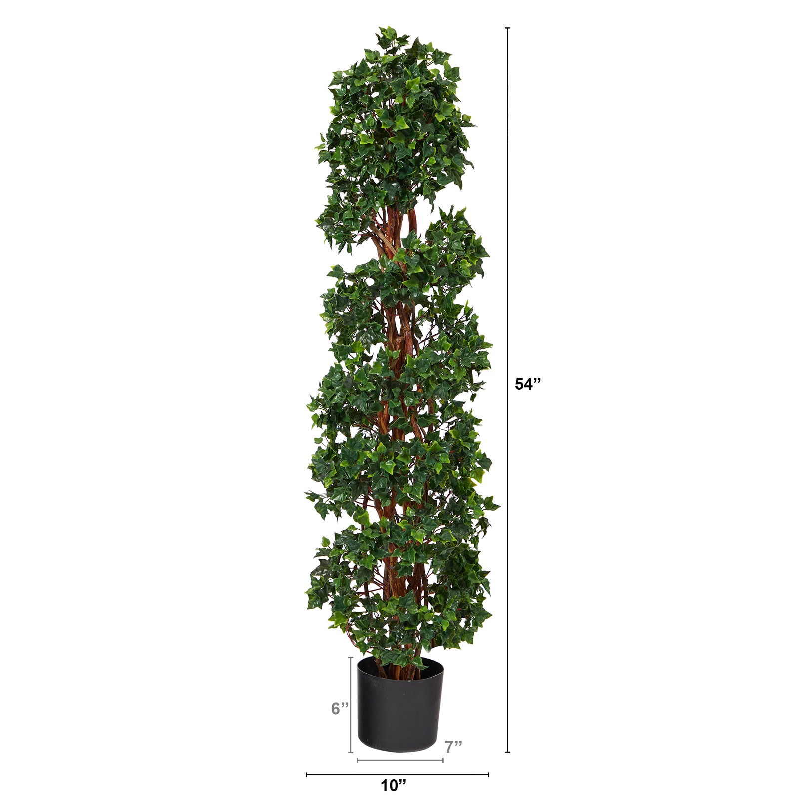 Nearly Natural 4.5ft English Ivy Spiral UV Resistant Topiary Tre w/Natural Trunk
