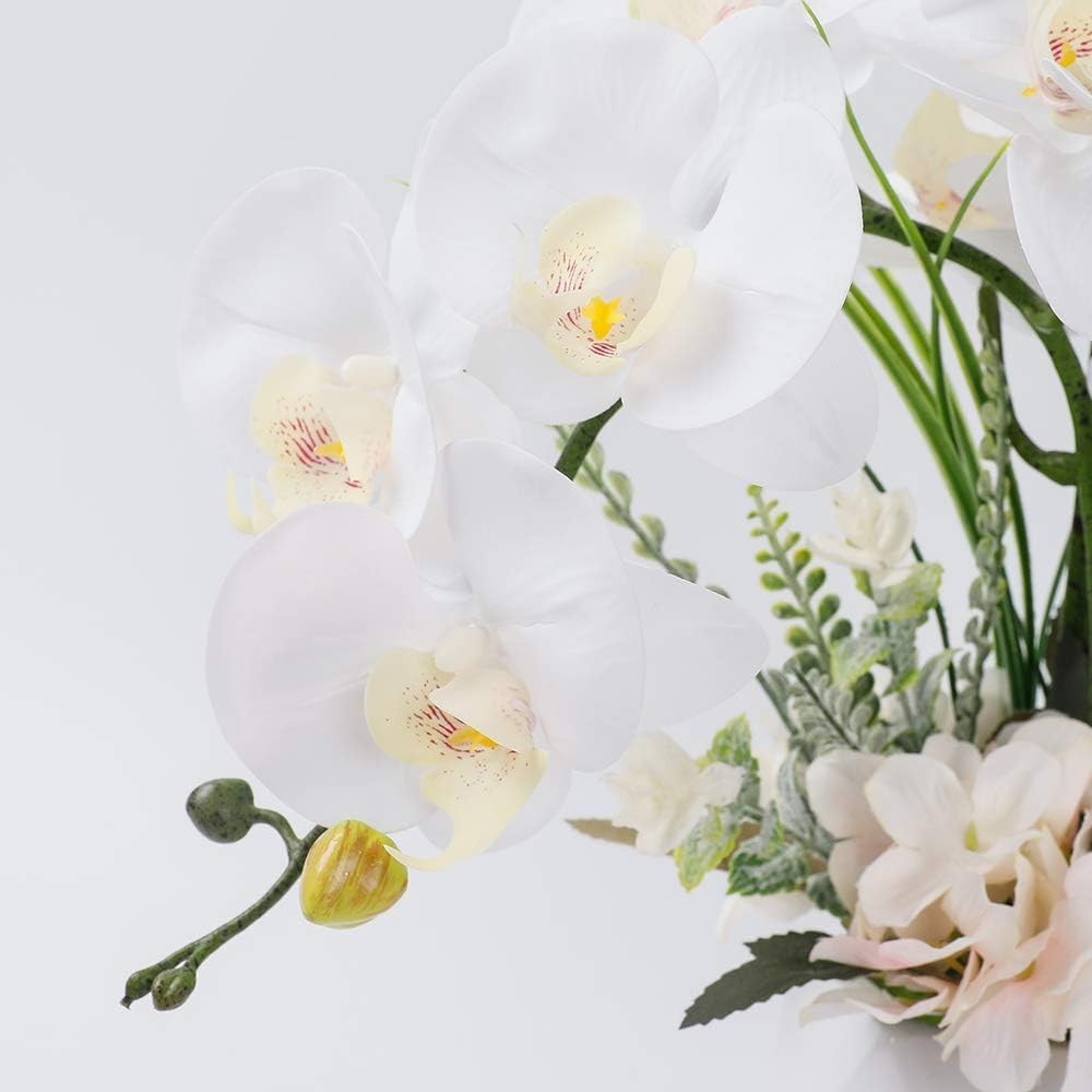 Real Touch White Orchid in Vase, Home Decoration