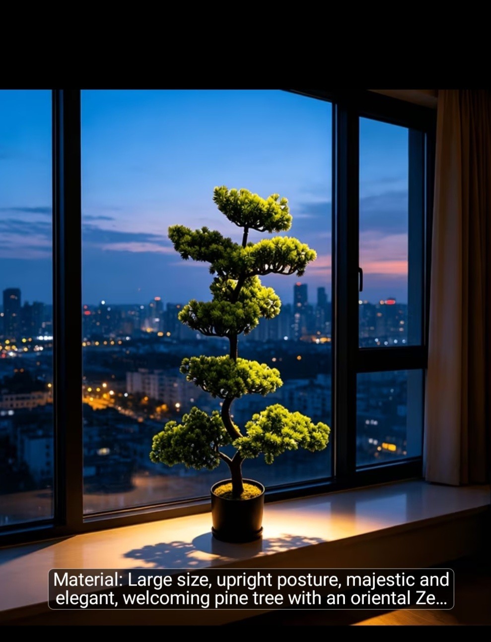 31″ Artificial Large Cedar Bonsai Pine Tree Black Pot Retail $197