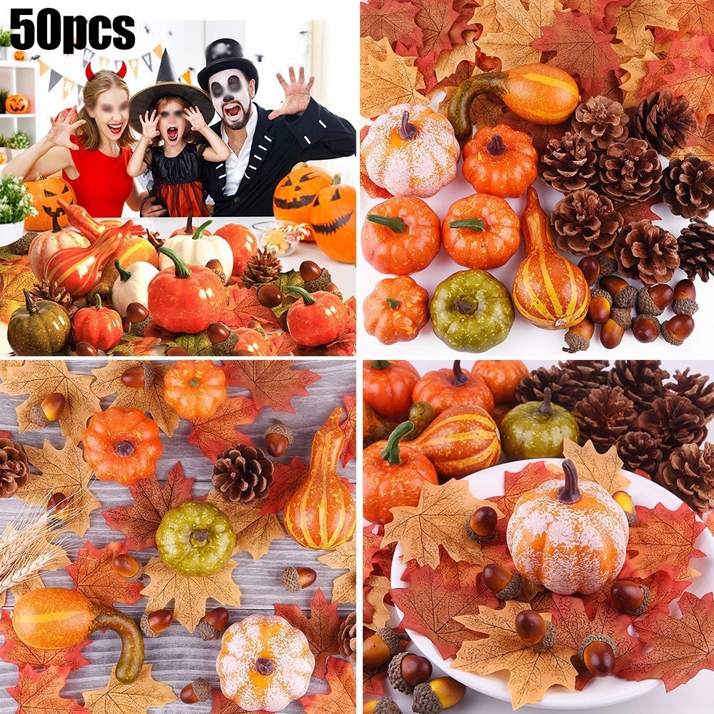 Artificial Pumpkin Harvest Autumn Thanksgiving Wreath Banquet Party Decor