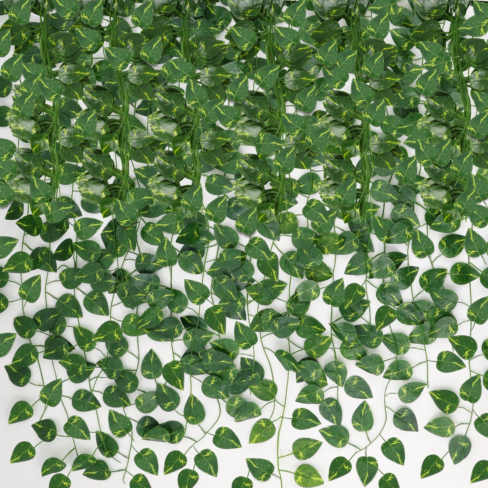 Fake Ivy Vines for Room Decor 12pcs Fake Ivy Greenery Garland Wall Decor (Pot…
