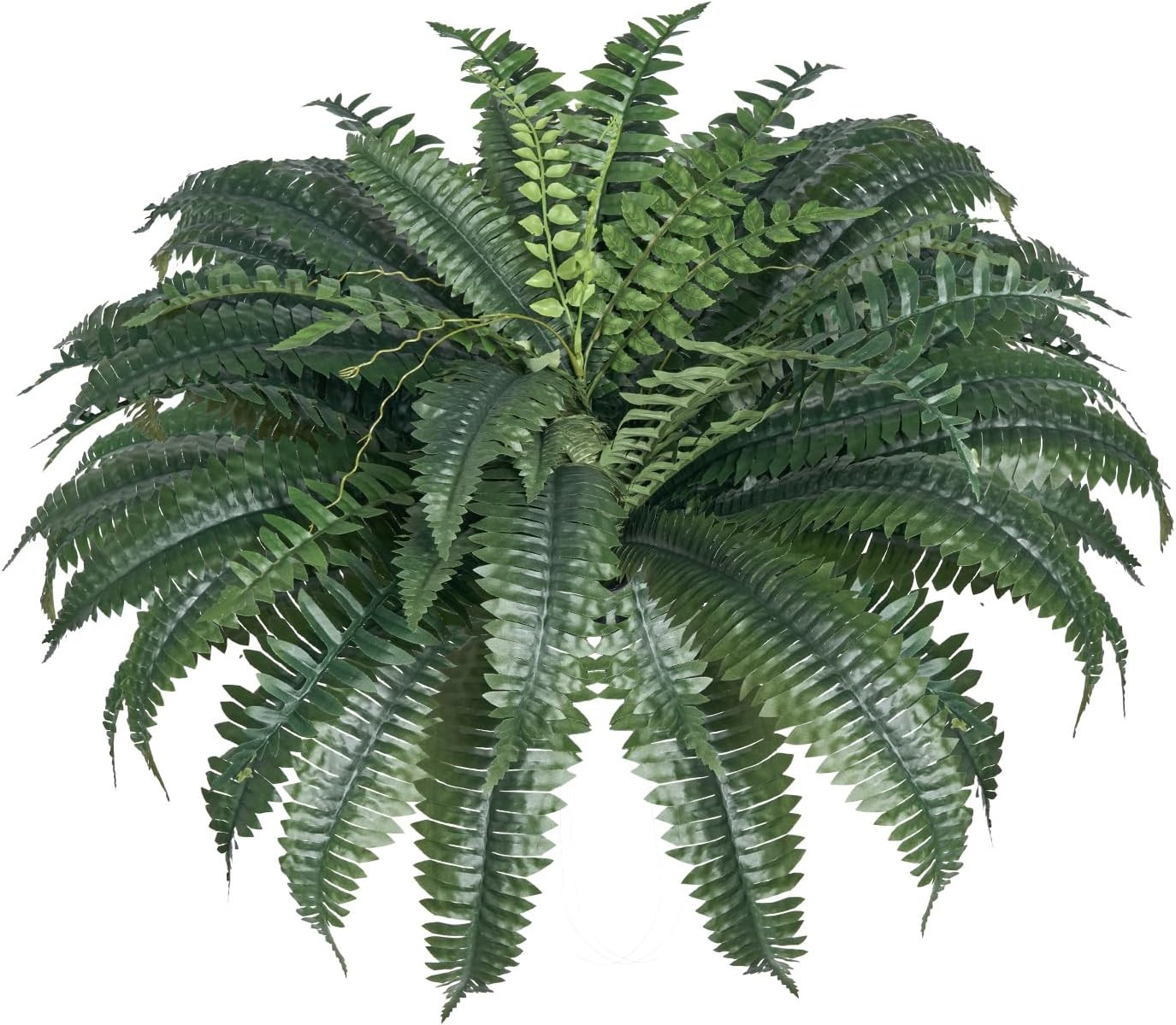 Large 47″ Artificial Boston Ferns – 2 Pcs Faux Plants for Home & Garden