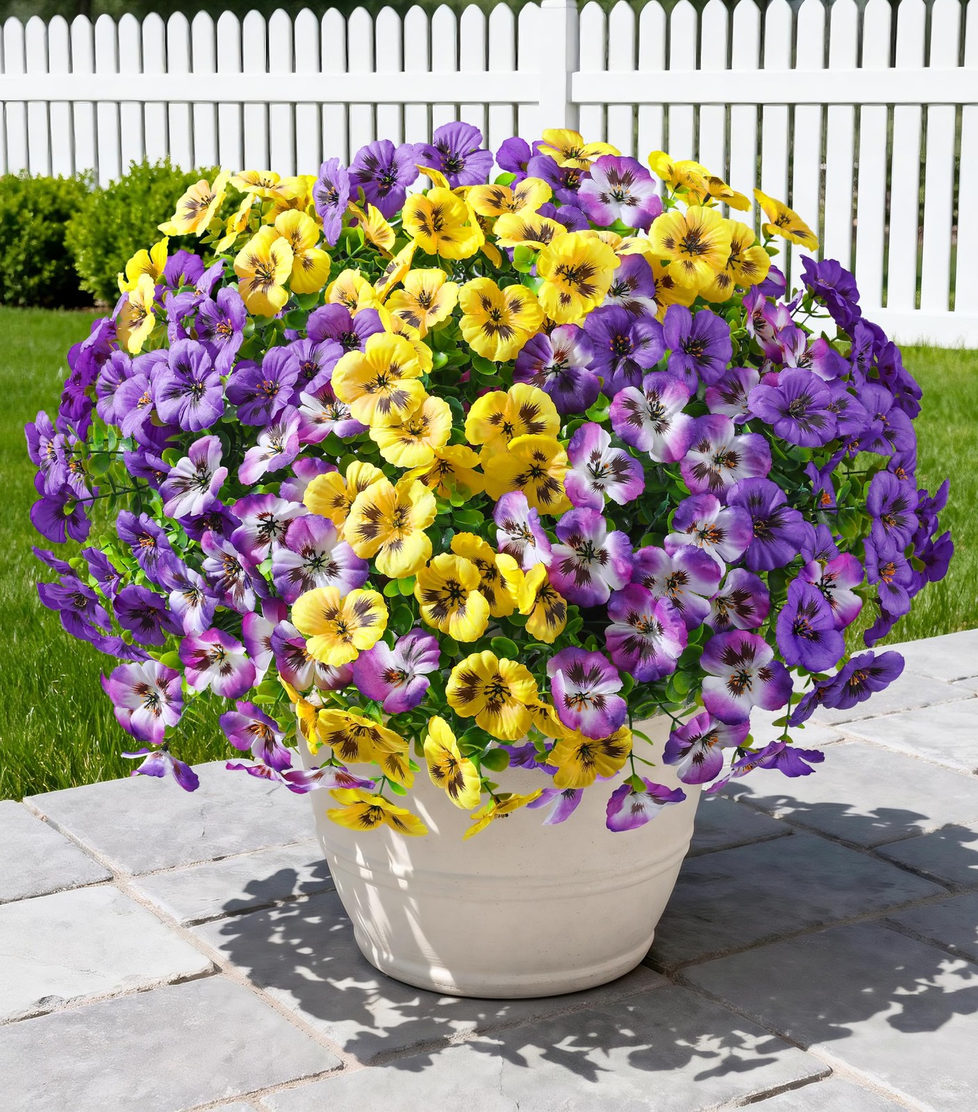 20PCS Artificial Fake Pansy Flowers for Outdoors Spring Summer Decor,Faux Sil…