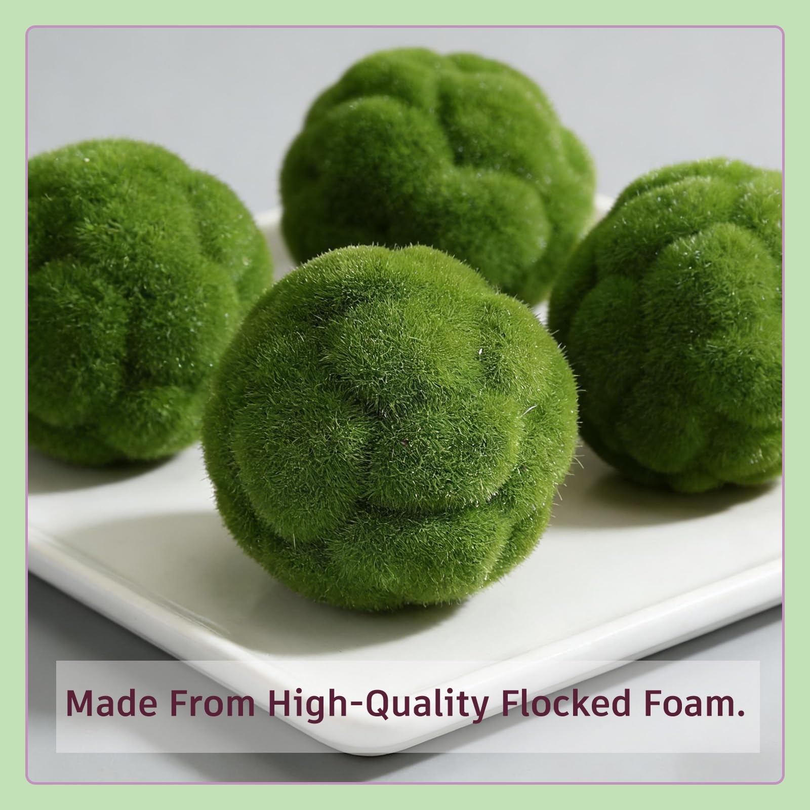 Green Moss Balls 2PCS, Artificial Decorative Moss for Bowl Fillers, Faux Moss…