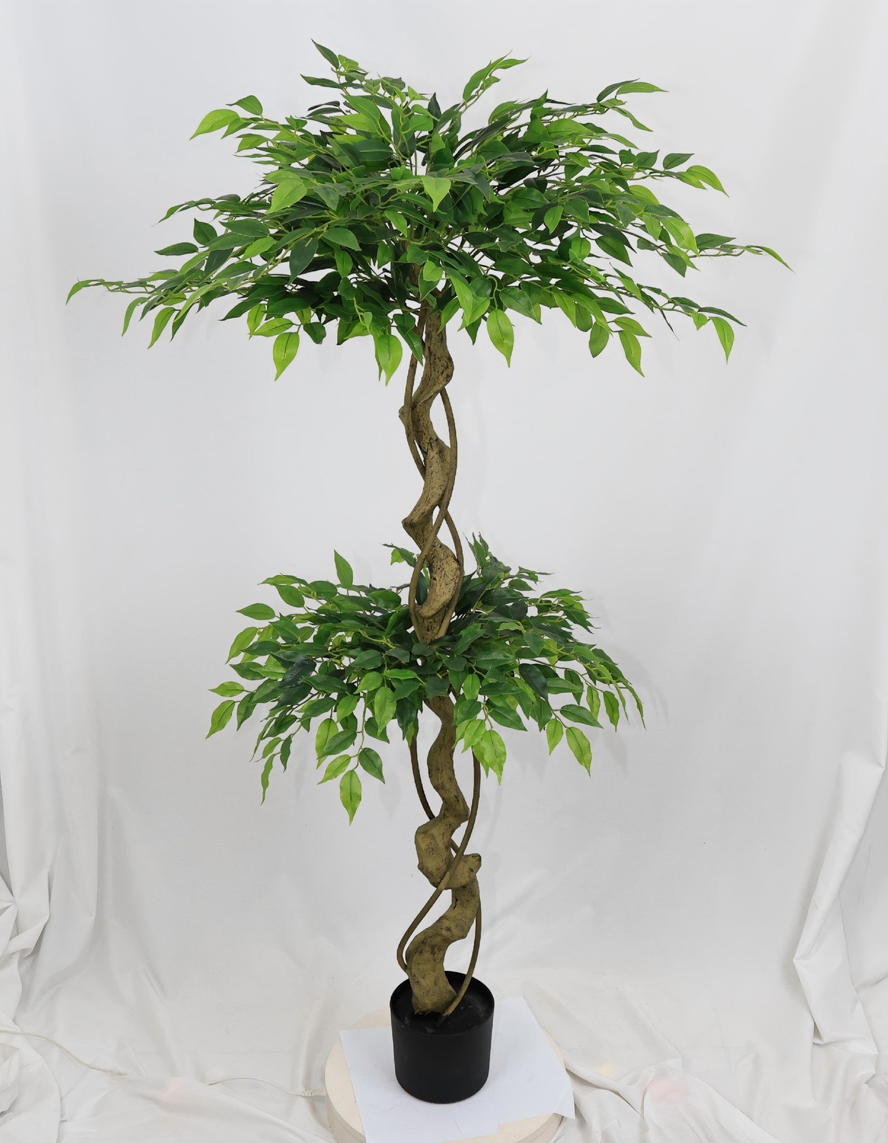 Artificial Ficus Tree 5.2ft Lifelike Fake Banyan with Pot for Home Decor