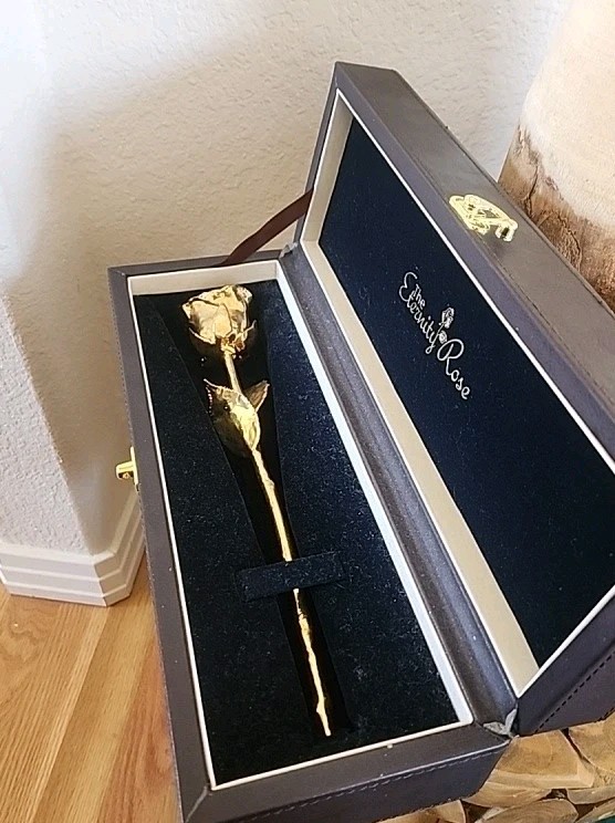 The Eternity Rose Real Rose Flower Dipped in 24K Gold with Box