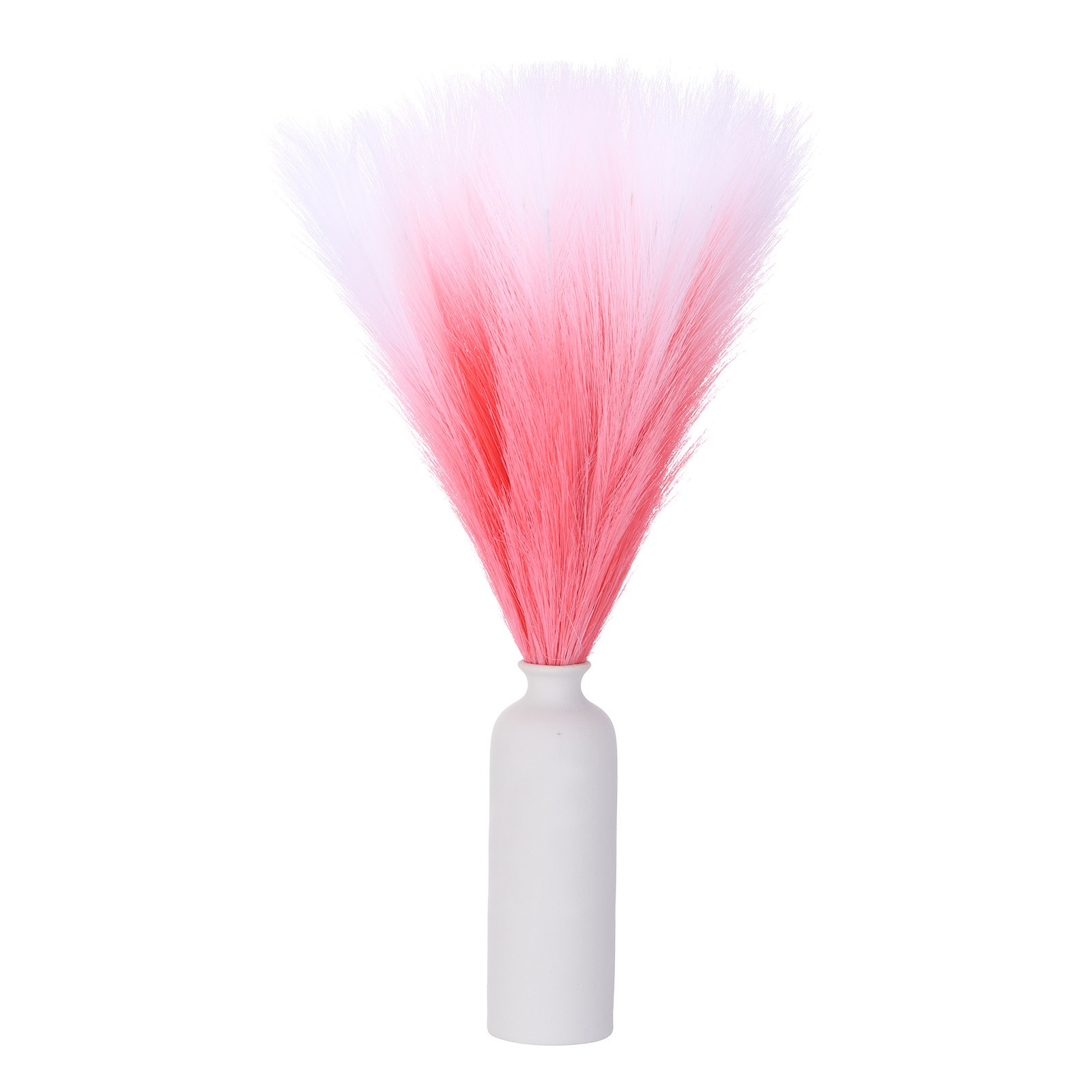 6 Pcs Faux Pampas Grass, 18 Inch Fluffy Pampas Grass Decor, Pink Gradient