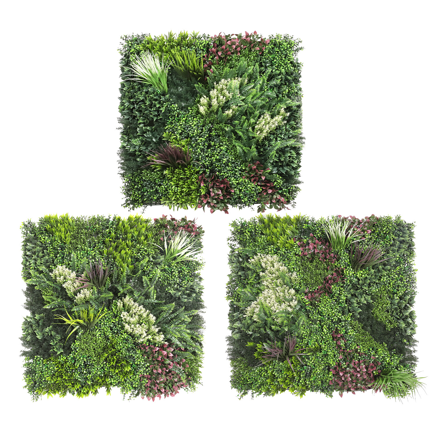 40″ x 40″ Artificial Plant Mat Mixed ABC Fence Panel Wall Hedge Decor 3-Pack #1