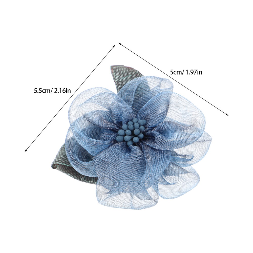 10 Pcs Handmade Flower Accessories Artificial Head Mesh Flowers Decorative