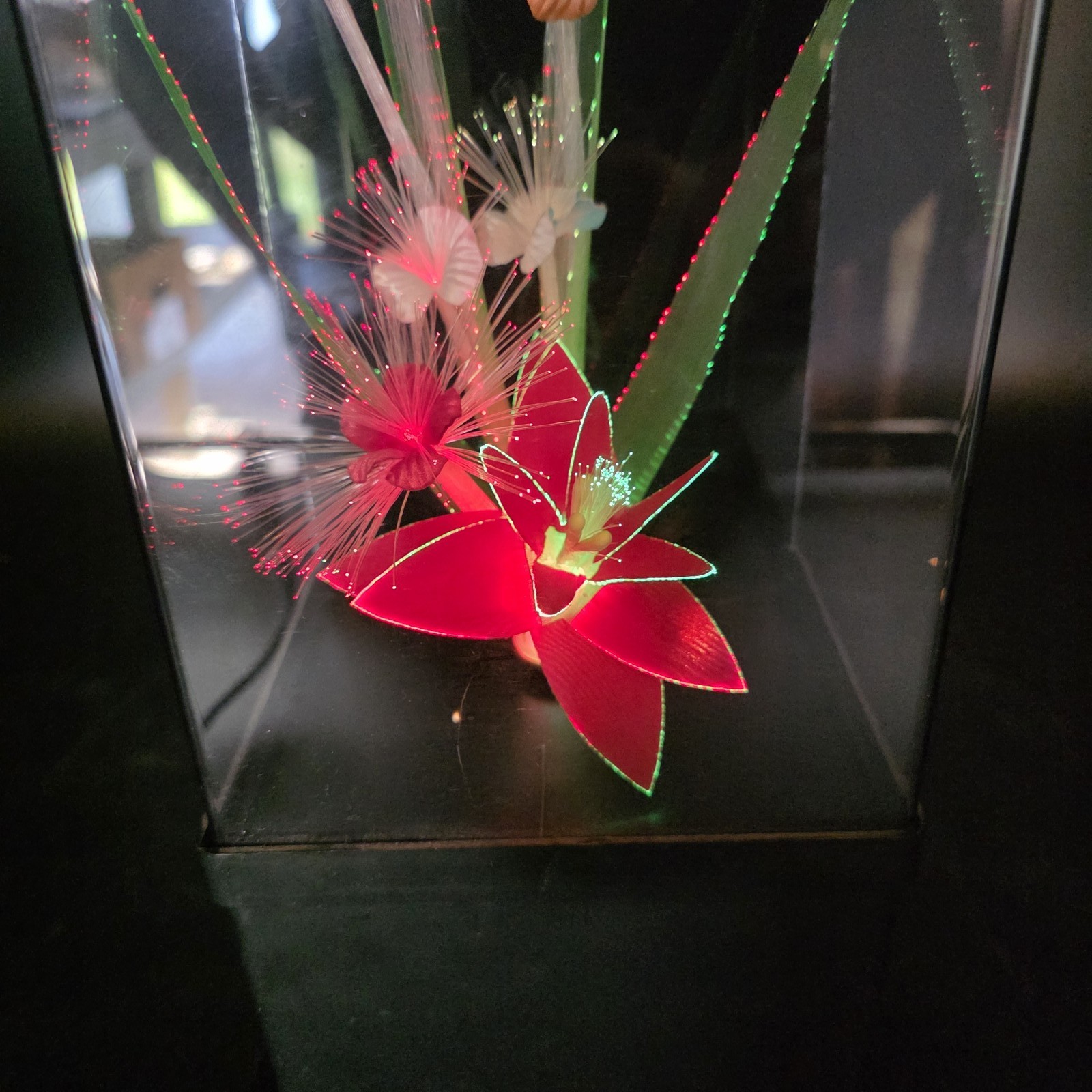 Vintage Fiber Optic Flower Musical Lamp Light Floral Display Taiwan Decor