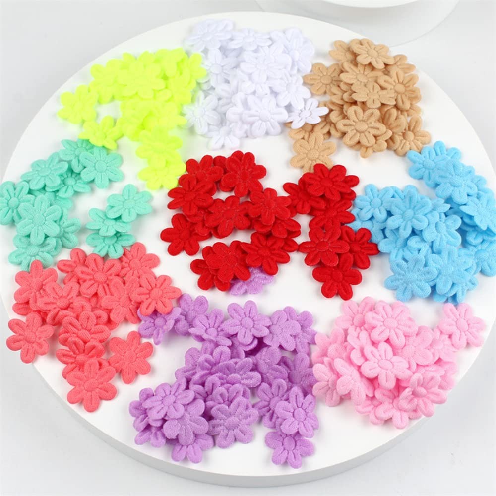 100pcs Artificial Flowers Felt Cloth Five-PetalFlower Embossing Fake Flower f…
