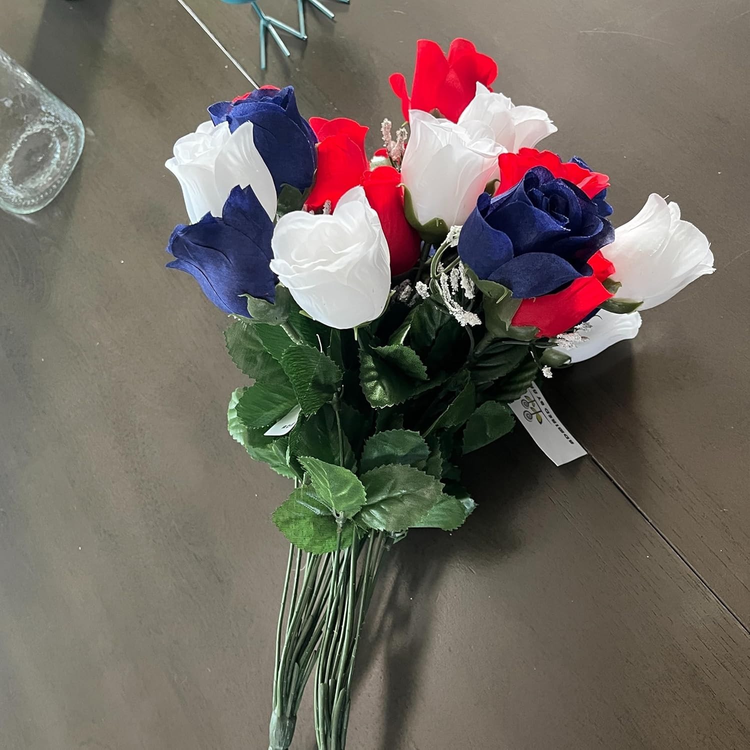 Timeless Indoor 14-Stem Rosebud Arrangement for Memorial & Independence Days
