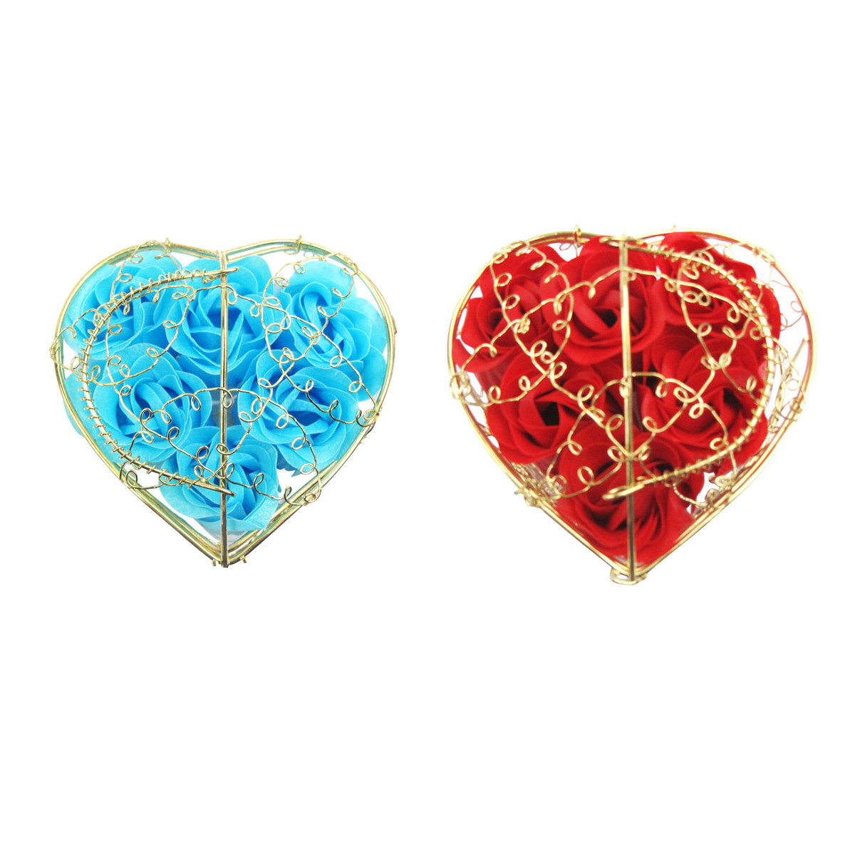 Heart Scented Petal Rose Soap Flower Wedding Valentines Day Gift Box 2 Packs