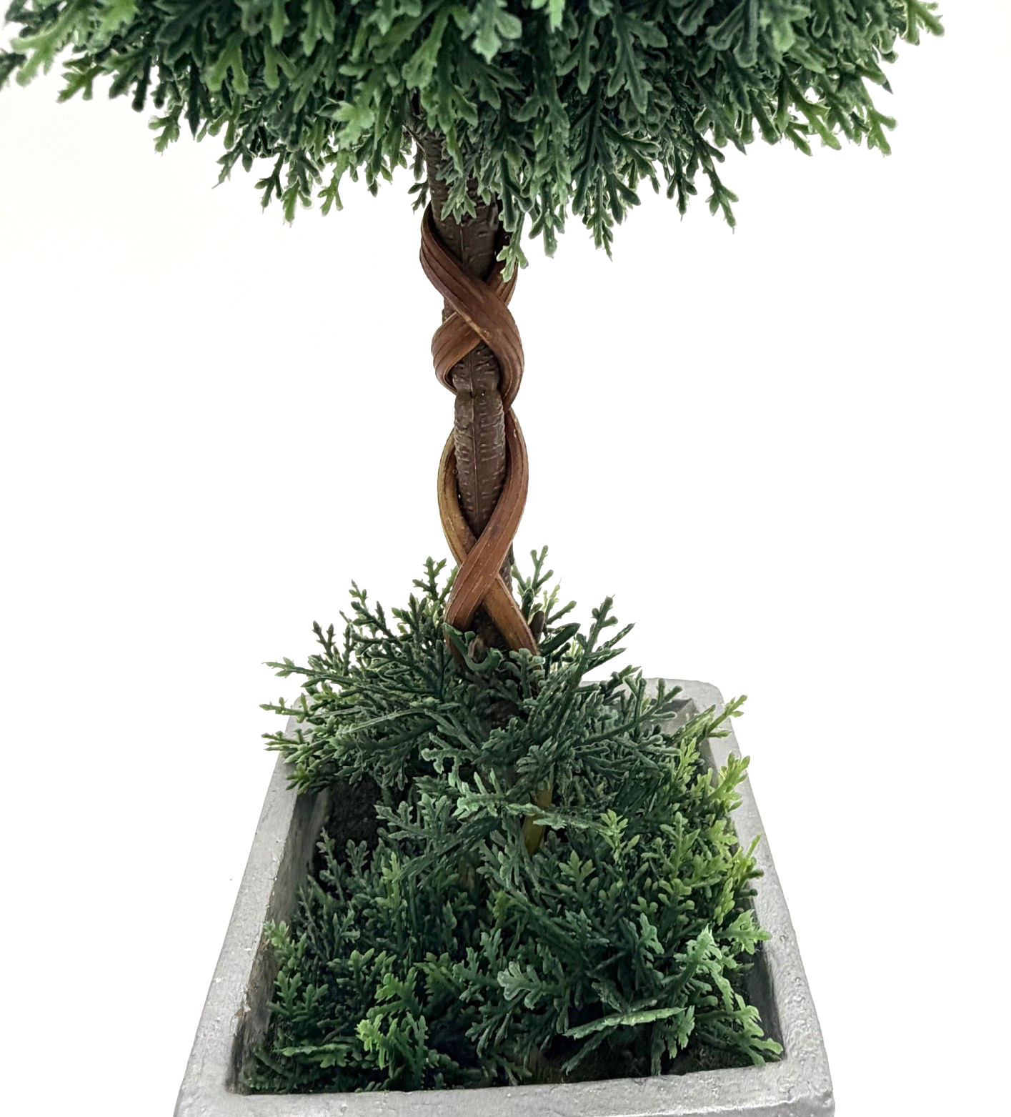 Artificial Topiary Tree Twisted in Pot Faux Plant Home Decor Greenery Pre Owned