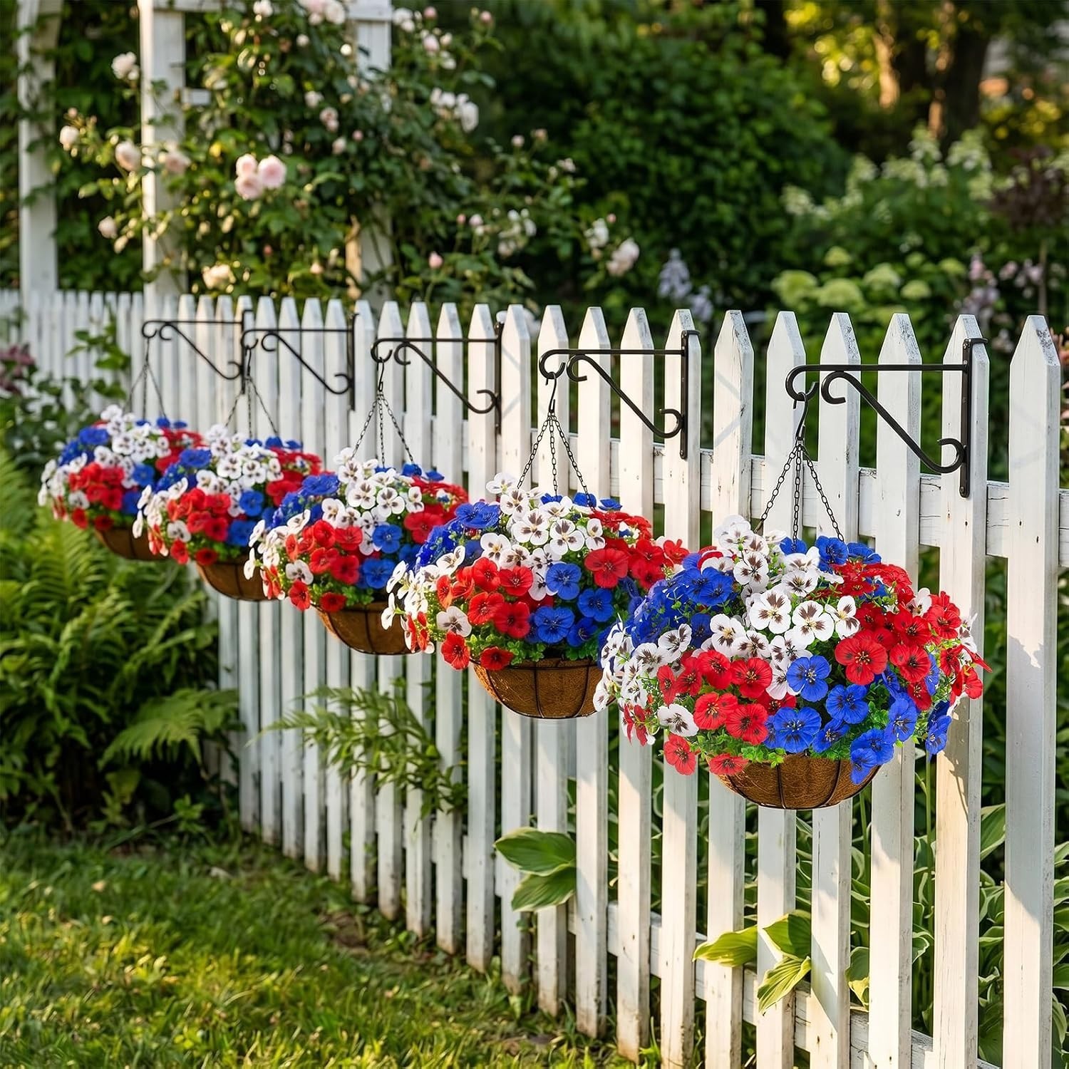Realistic Artificial Pansies with Hanging Baskets – 24 Pcs