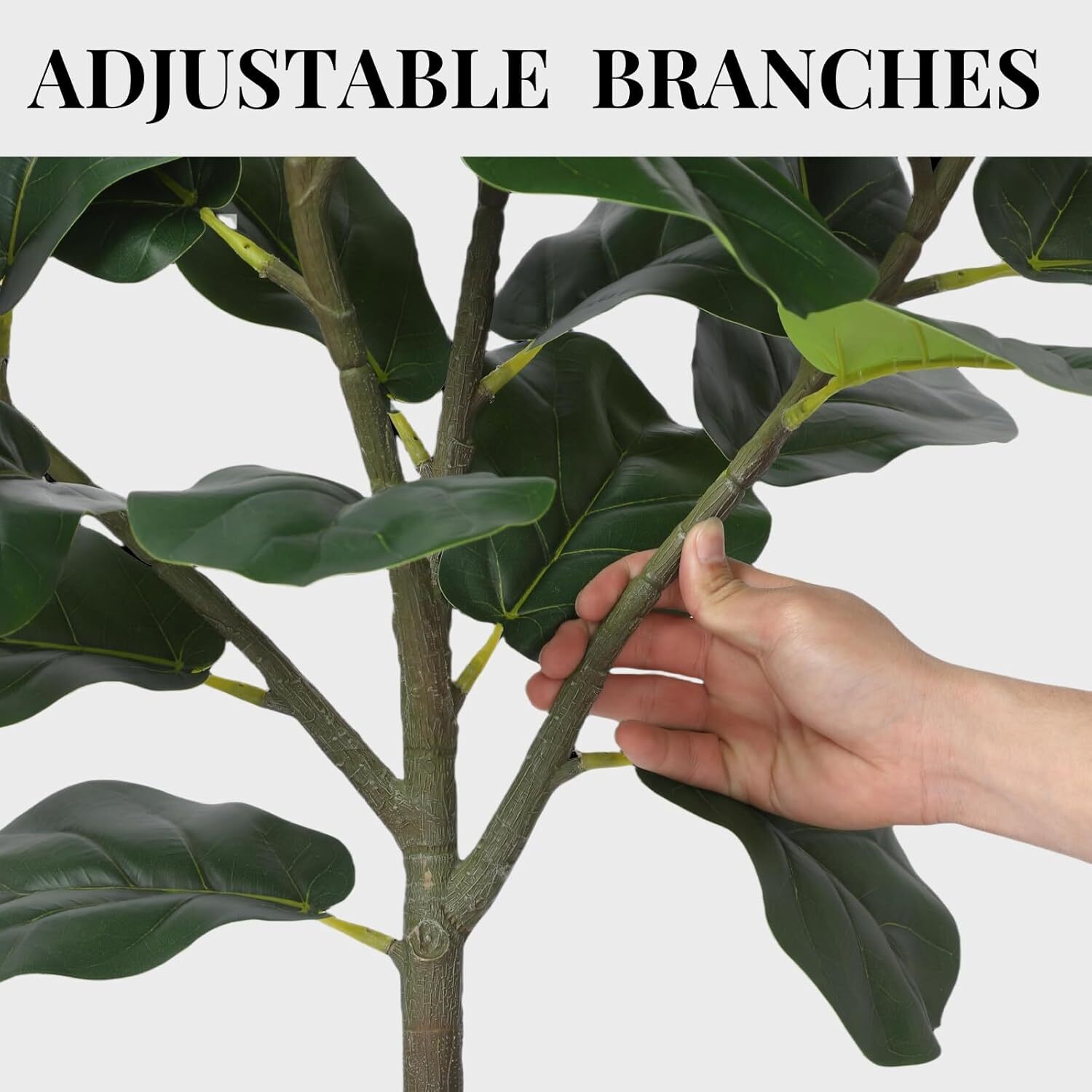 Artificial Fiddle Leaf Fig Tree 5.2ft Faux Ficus Lyrata Plants in Pot Decor