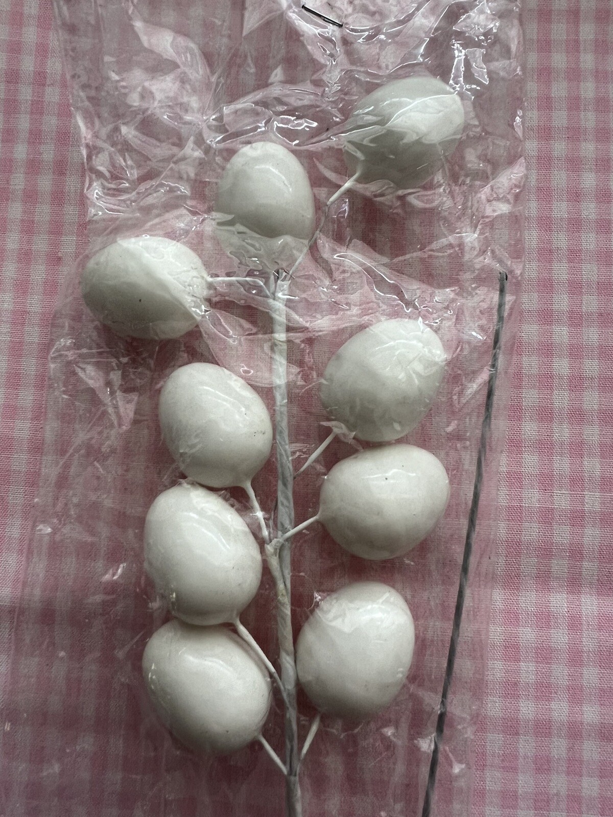 4 Easter Egg Spray Picks Pastel Colors Blue White Pink Purple Foam & Painted NEW
