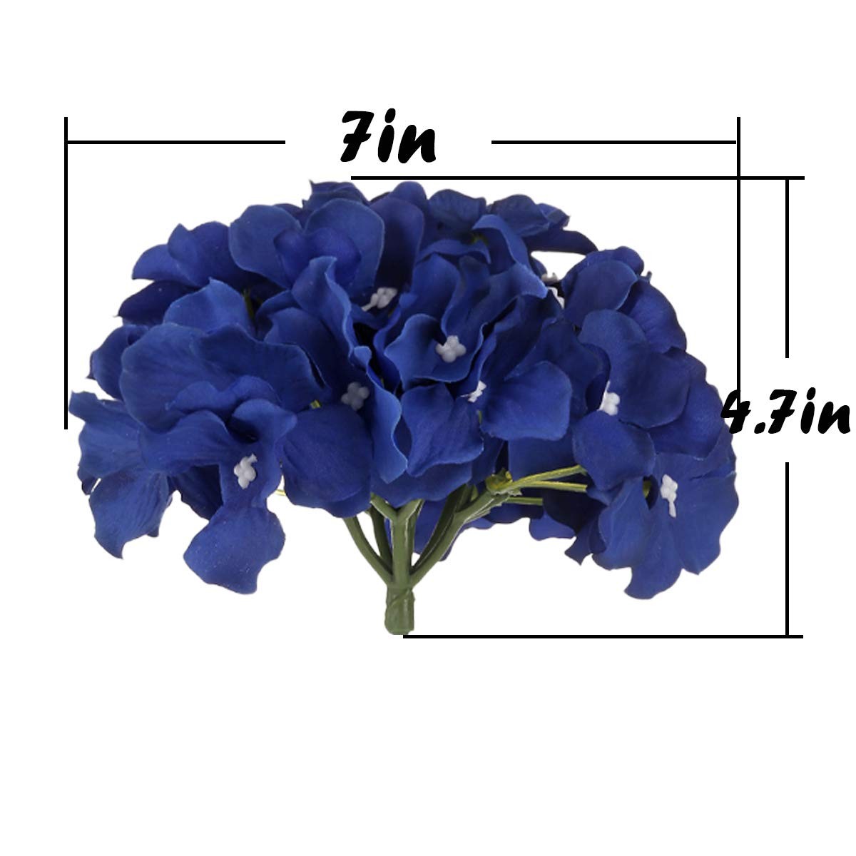 Flojery Silk Hydrangea Heads Artificial Flowers Heads with Stems for Home Wed…