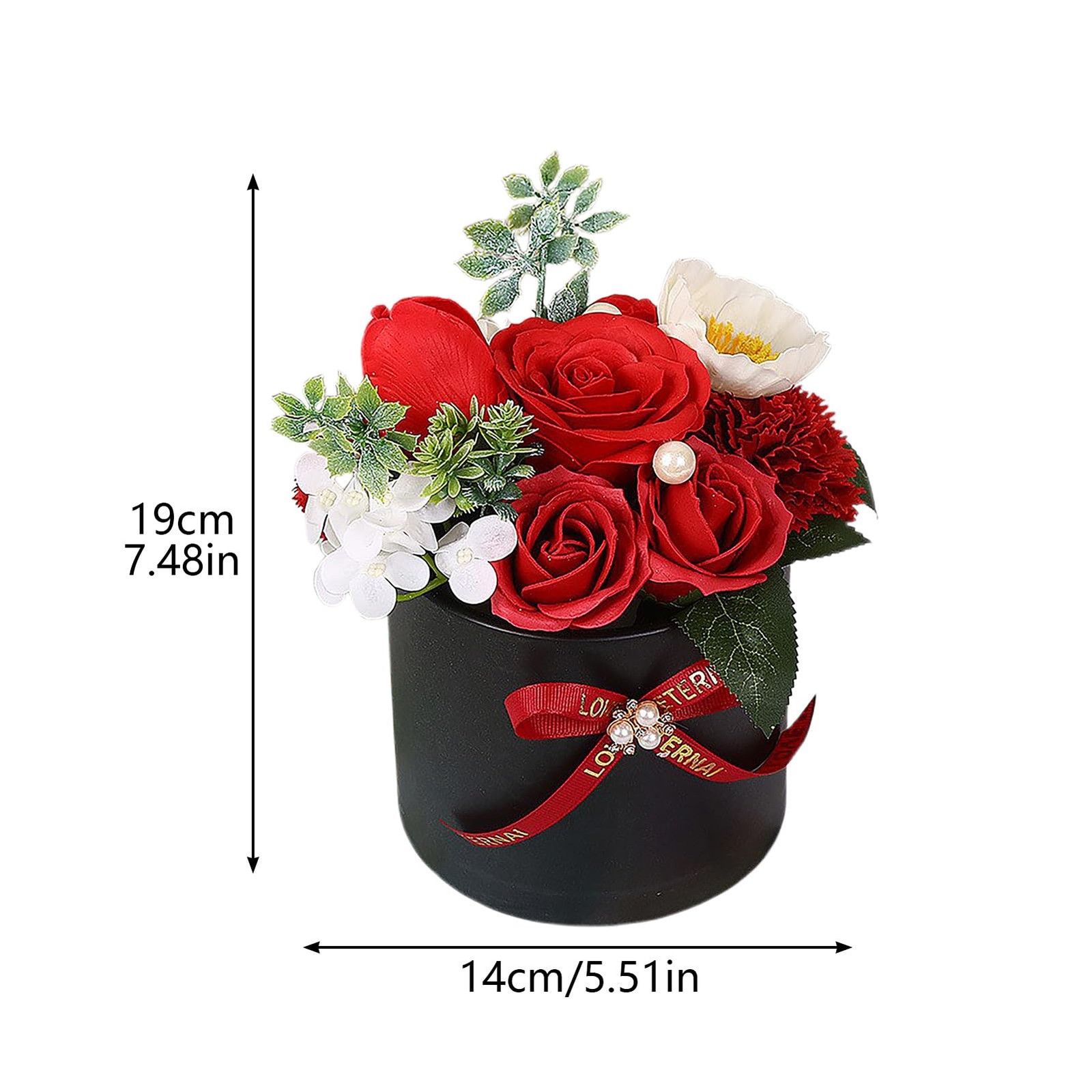 Soap Flowers Bouquet, Artificial Scented Rose Soap Flower Arrangement with Gi…