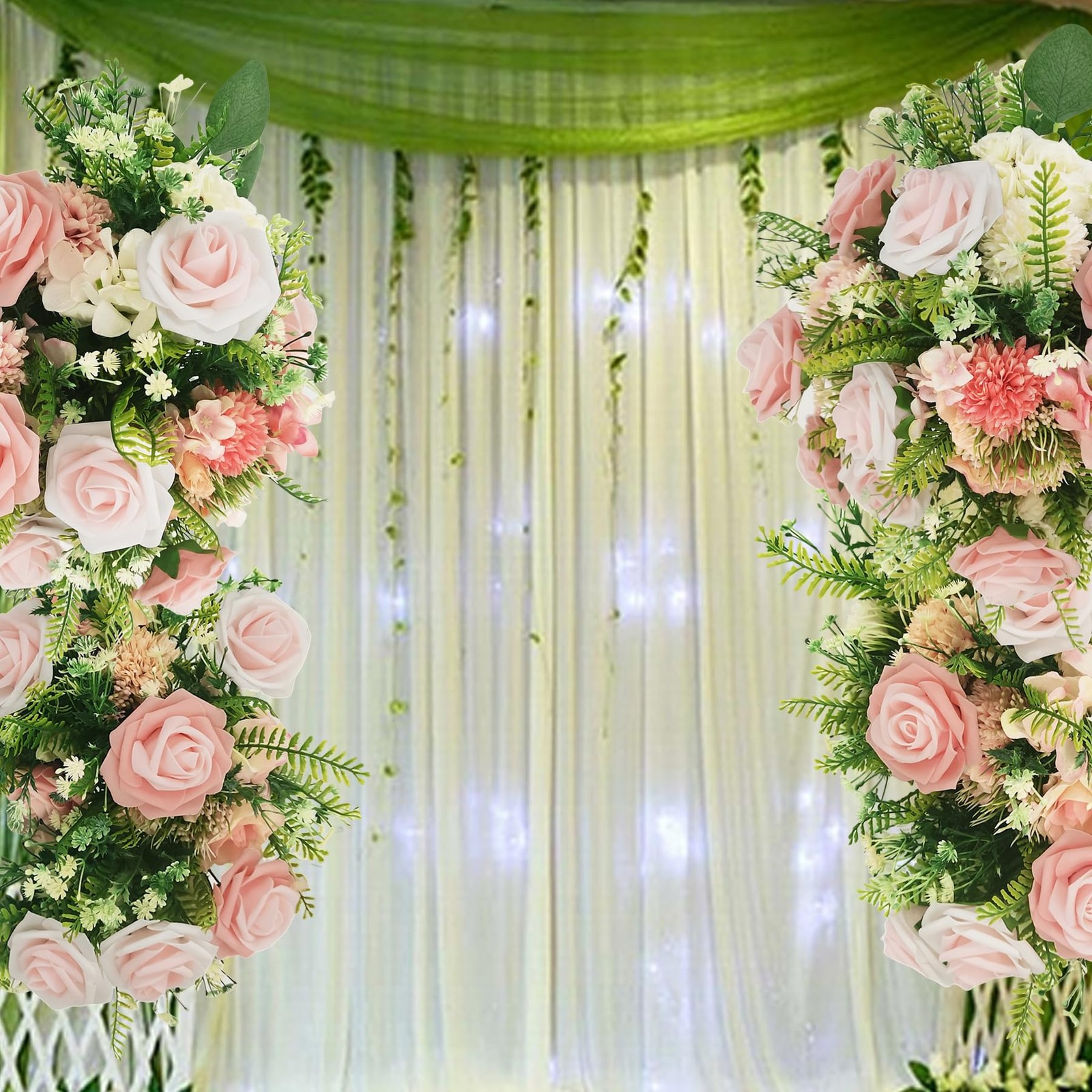 Artificial Flowers 25pcs Roses, Shade of Blush Pink Foam Fake Rose Faux Flowe…