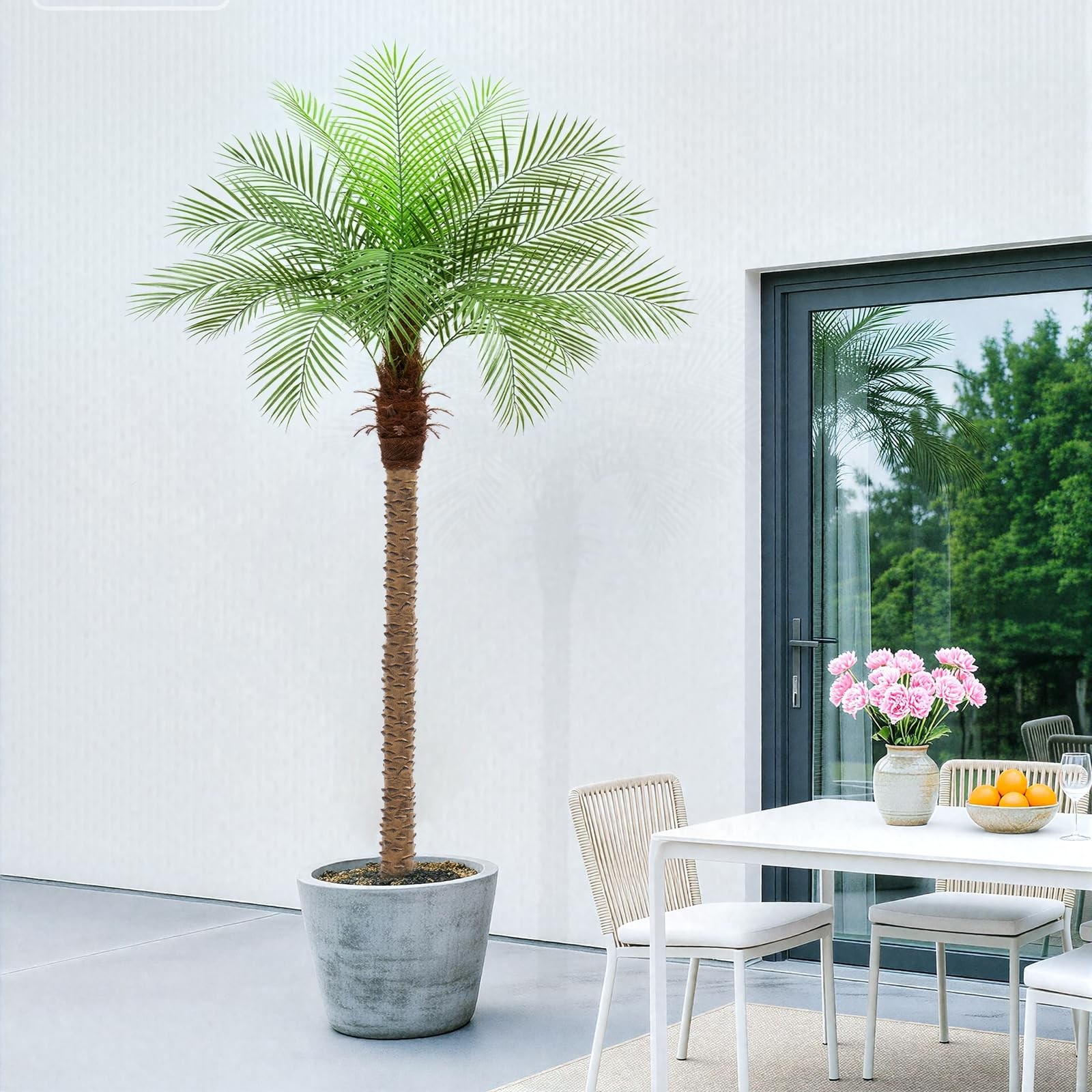 8ft Artificial Phoenix Palm Tree Tall Artificial Palm Trees with 18 Adjustabl…
