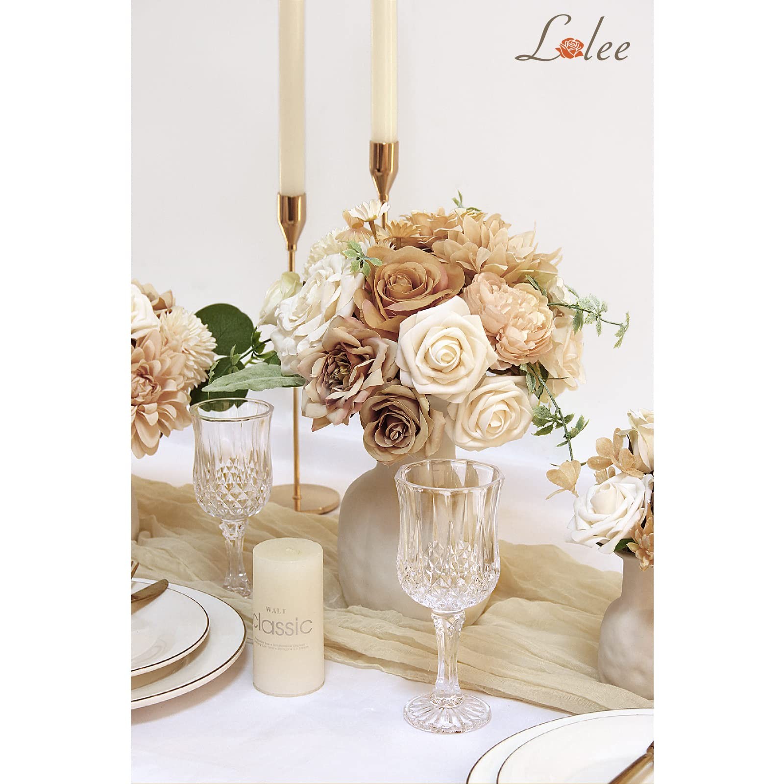 Artificial Flowers Rose Silk Flower Combo Nude Color Foam Roses Bulk Decor Se…