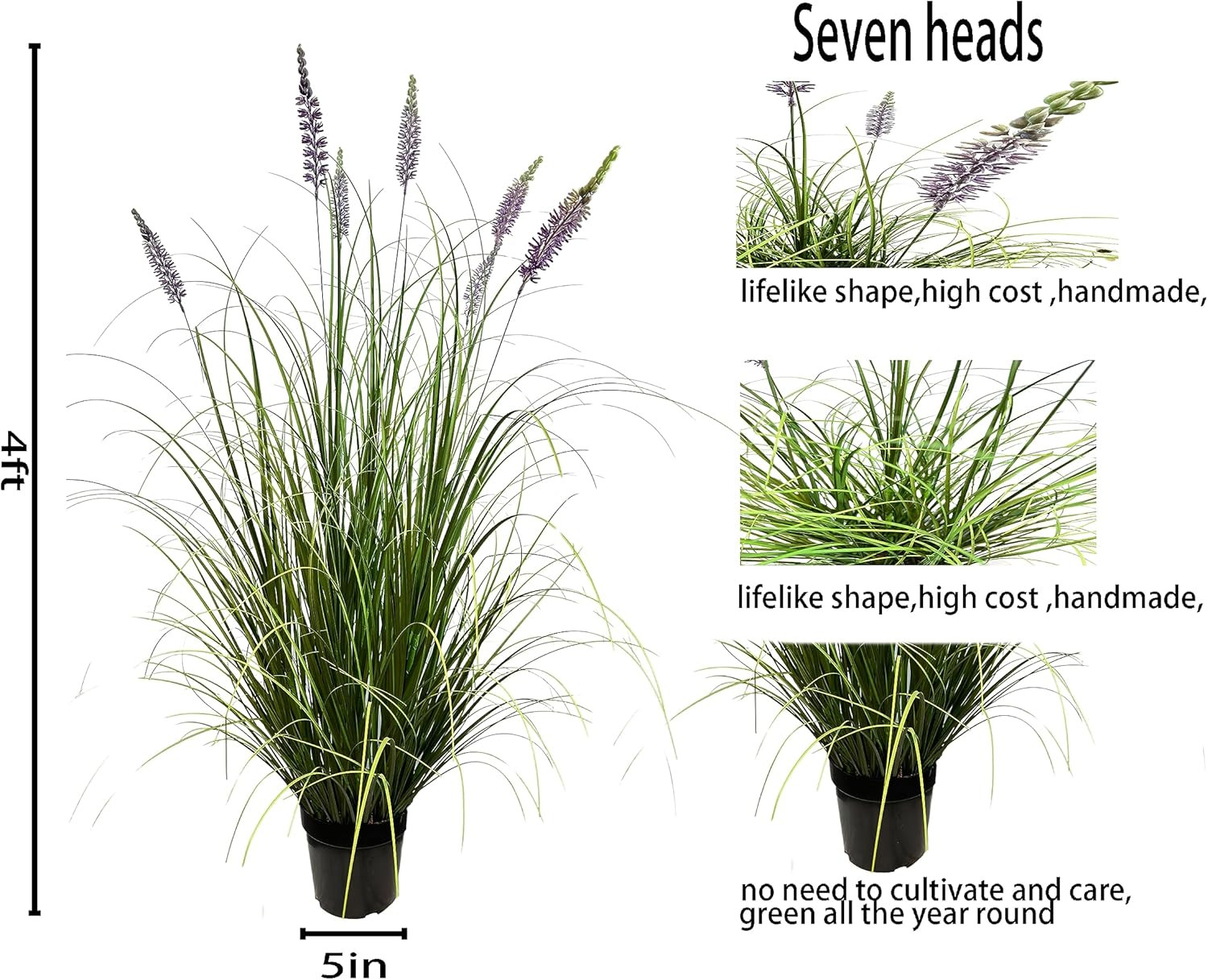 Artificial Plant 47In(2Pack) Tall Artificial Lavender Plant,Faux Plants Indoor H