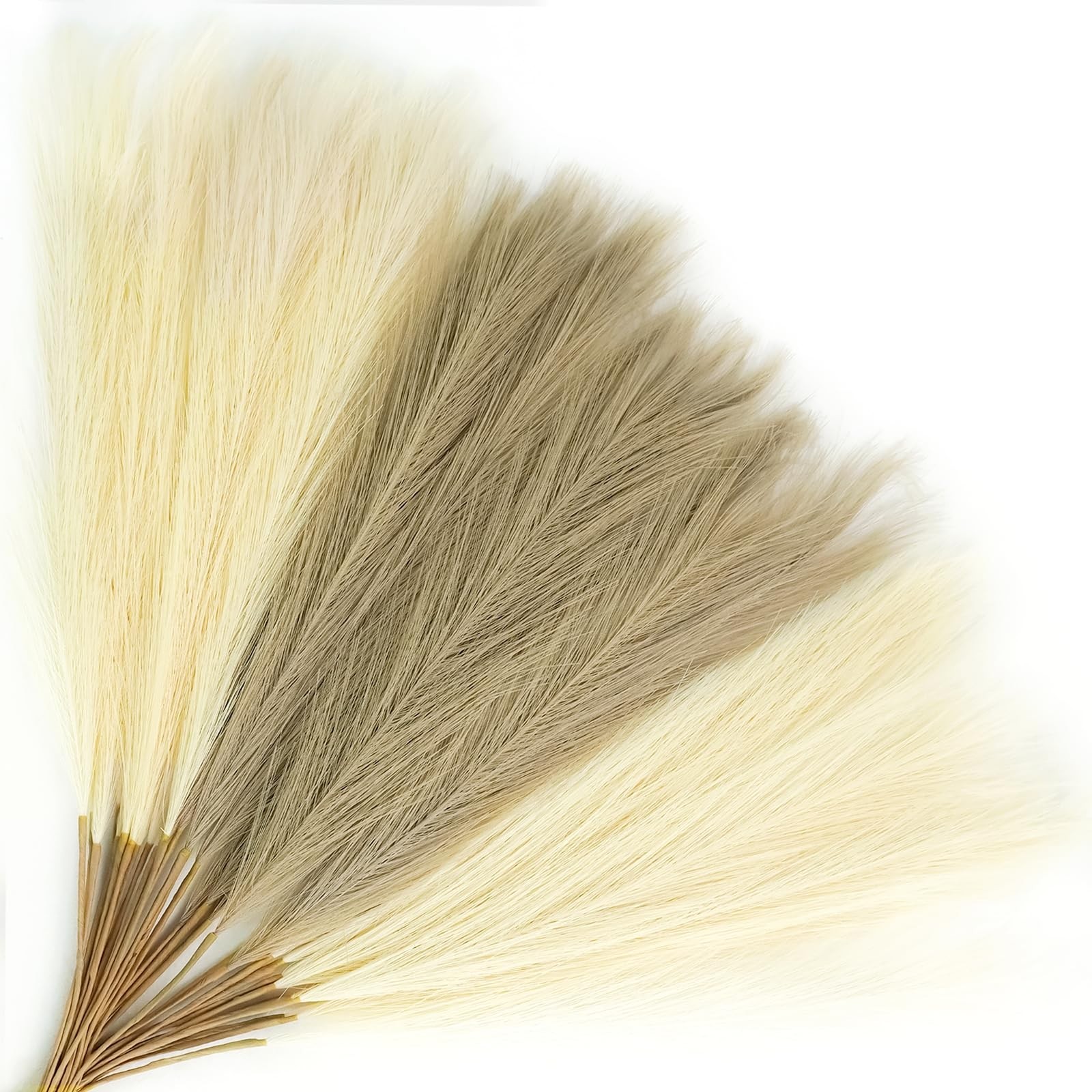 30pcs Faux Pampas Grass, 21.6in Fluffy Artificial Colored Pompas Grass Short …