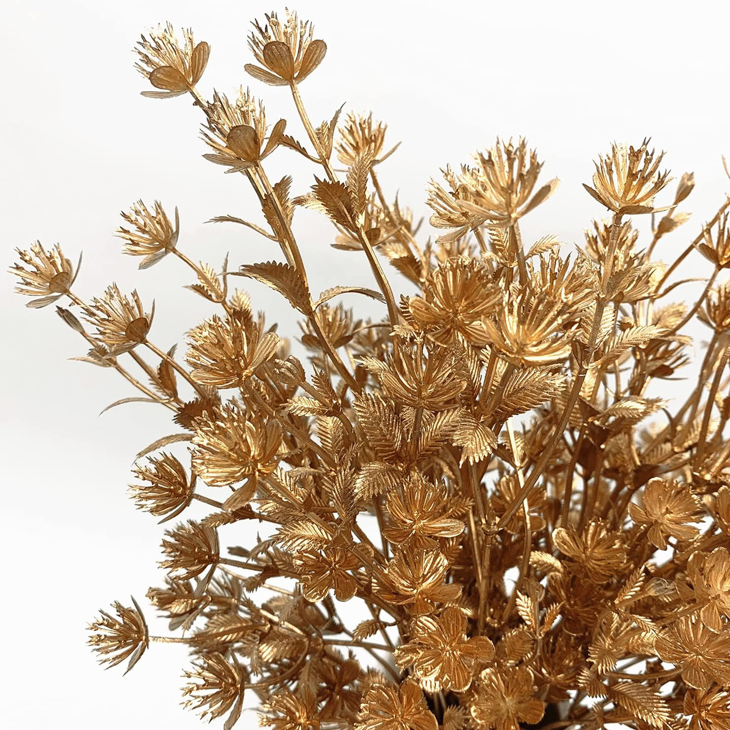 Artificial Christmas Flowers, Golden Baby Breath Gypsophila Plastic Plant Fake P