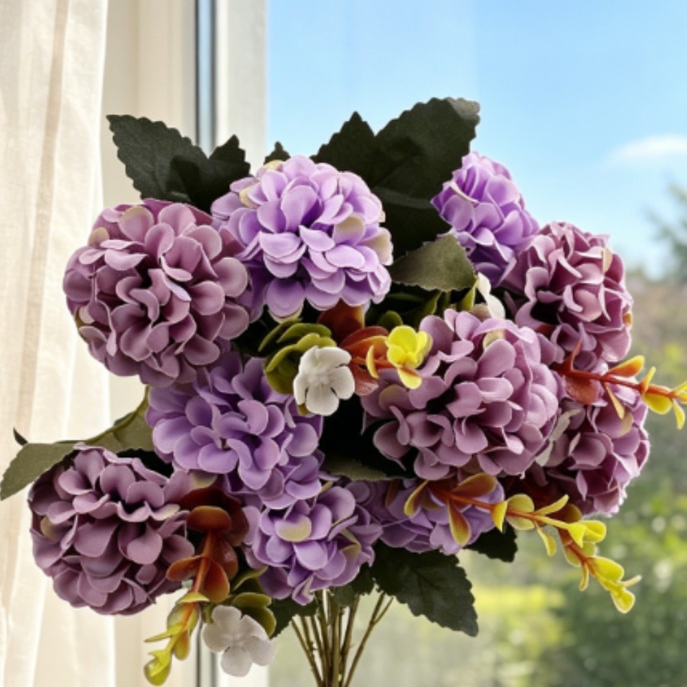 10 Head Artificial Silk Flowers Bouquet for Wedding Home Decor