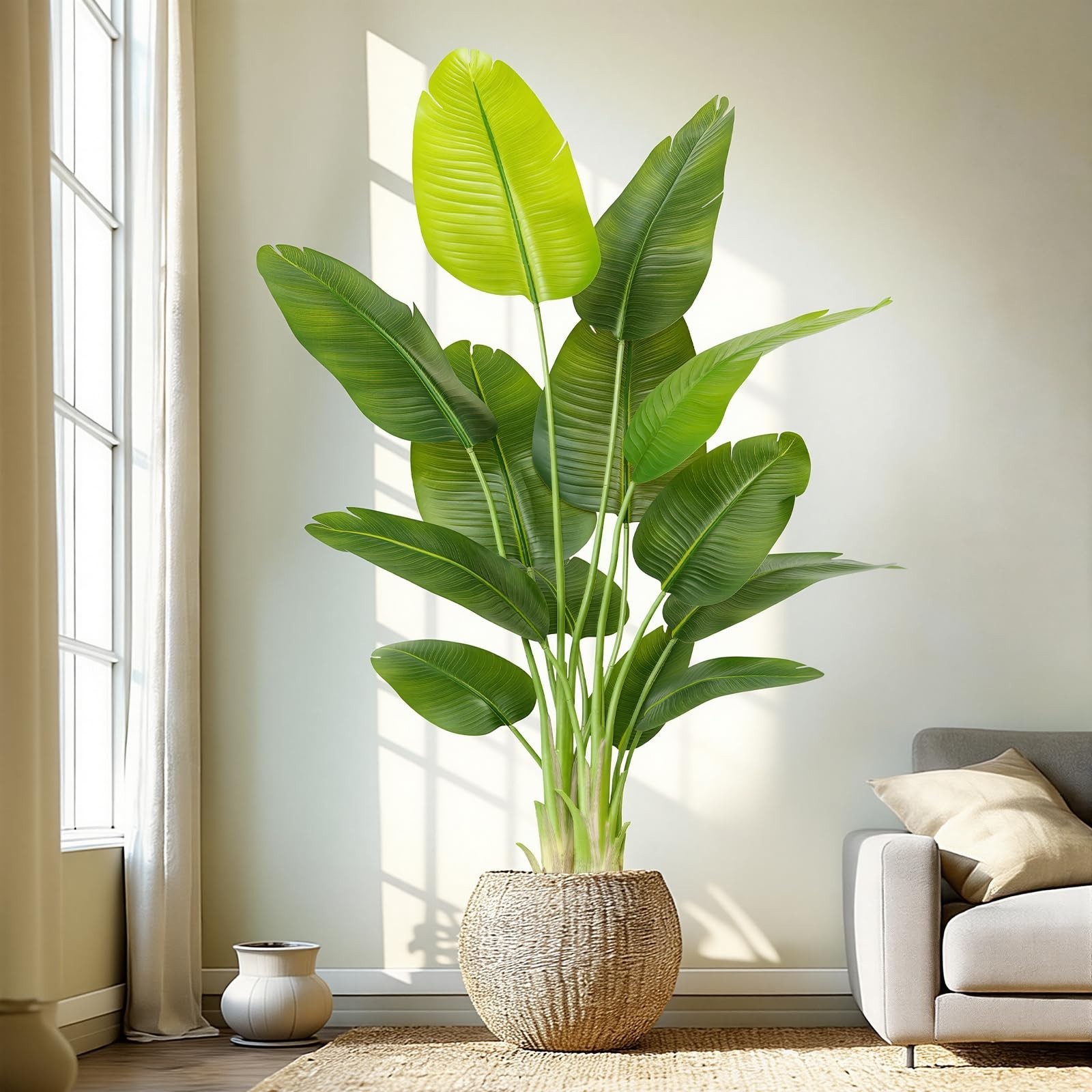 Lifelike 6ft Artificial Bird of Paradise Plant – Faux Banana Leaf Tree for Home