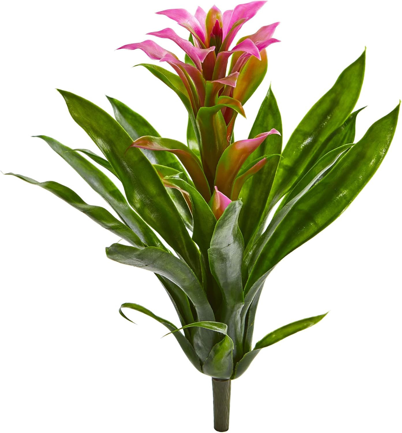 Vibrant 15″ Bromeliad Artificial Flowers – Set of 4 for Home Decor