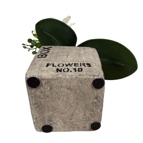 Potted Orchid Plant Faux Phalaenopsis Flowers Realistic Home Decor in Stone Pot