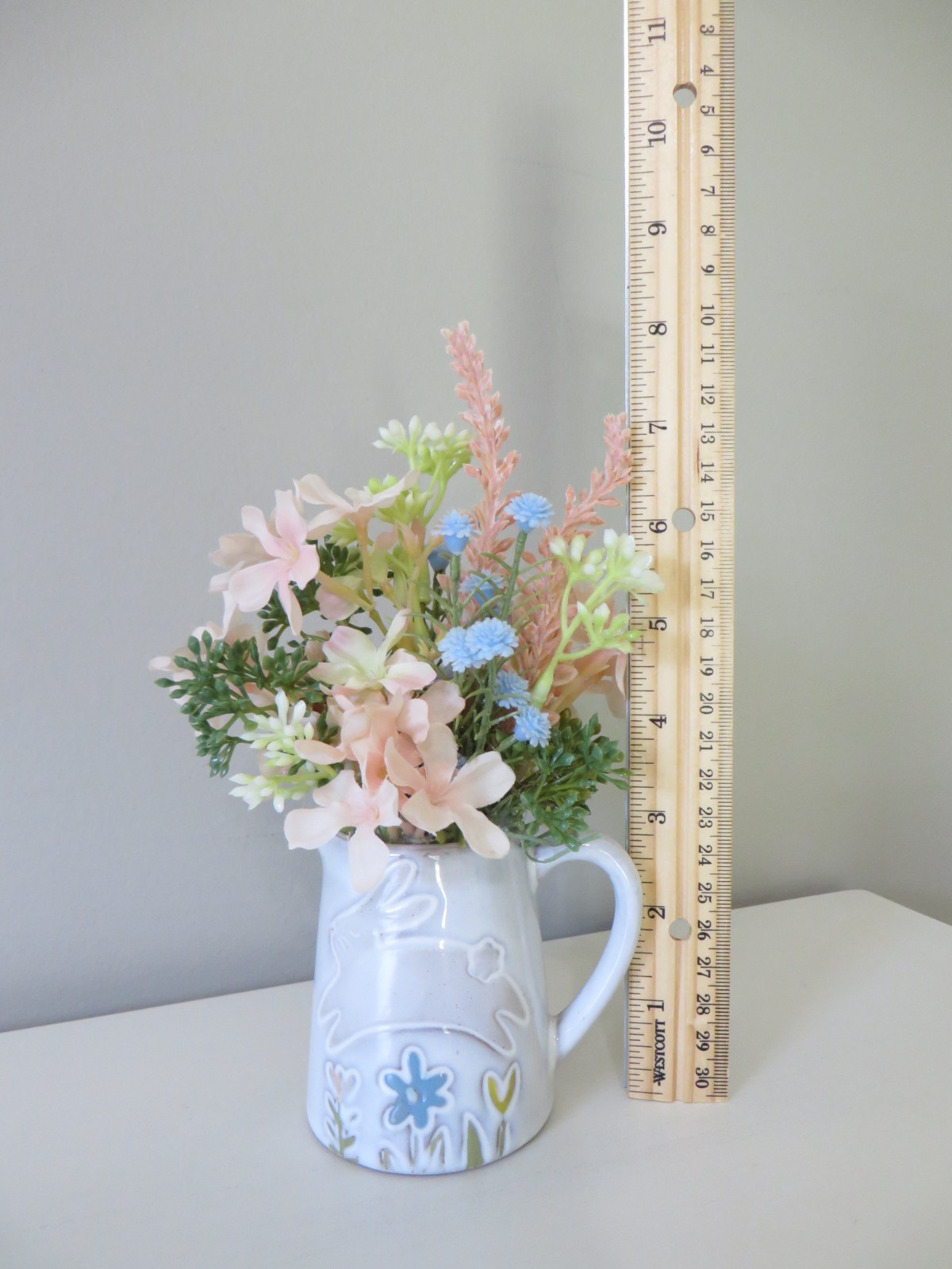 Easter Floral Arrangement in Small Decorative Ceramic Creamer – Home Decor #625