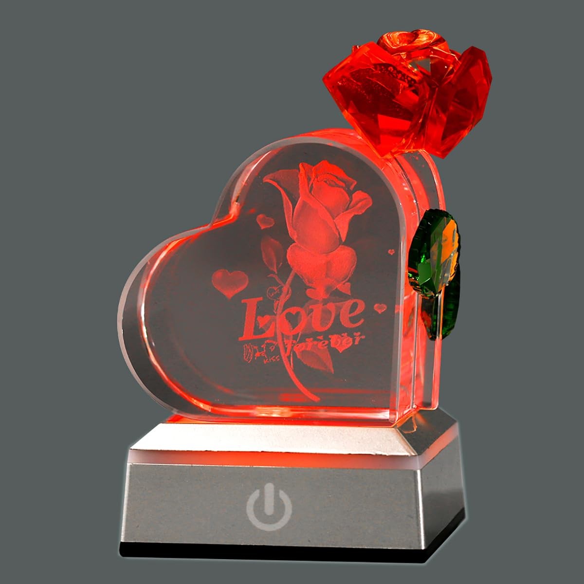 Heart Shaped Crystal Rose Valentine’s Day Home Decoration Gift For Wife Mom