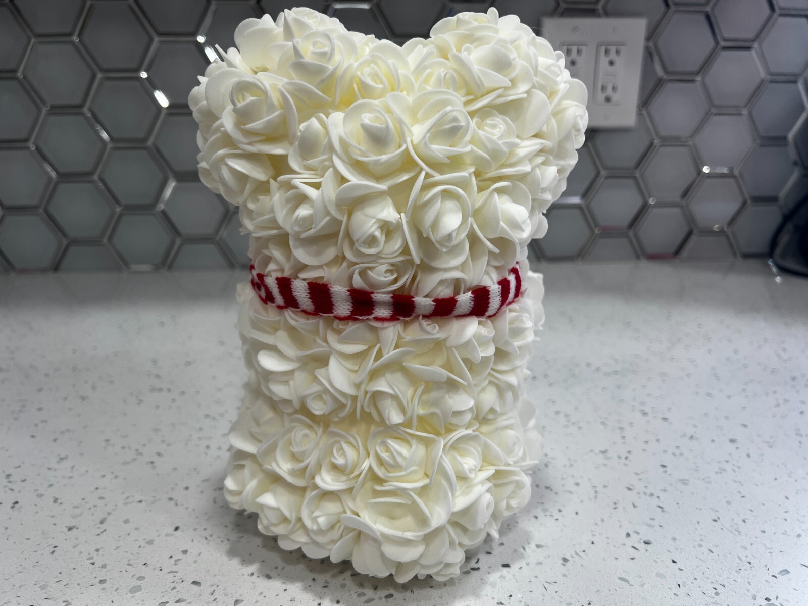 Artificial Flower Eternal White Rose Teddy Bear