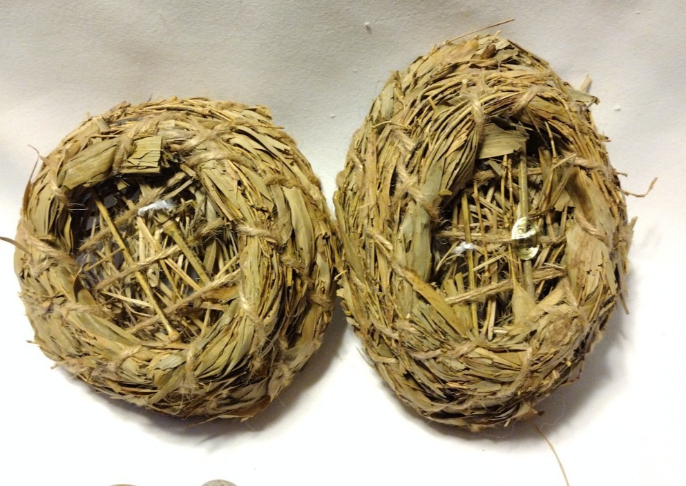 2 Faux Bird Nest w/ Speckled Eggs Easter Spring Decor Rustic Farmhouse AB