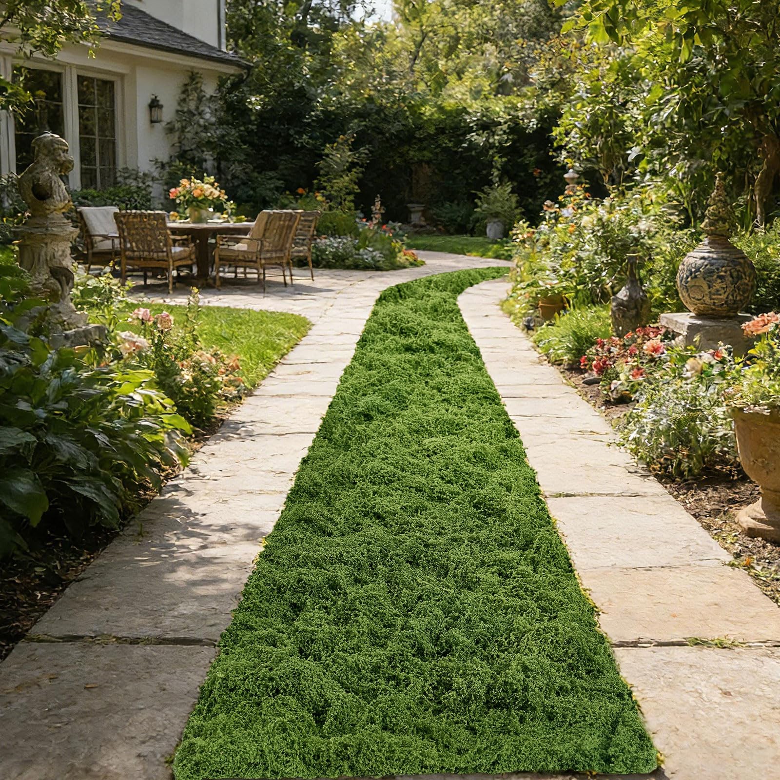 11.8 Inch x 8.85 Ft Artificial Moss Mat Faux Roll Runner Sheet Wedding Decor