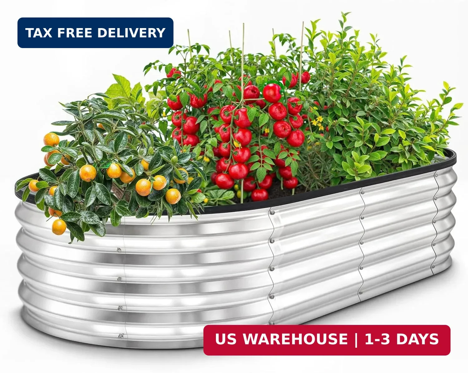 Utopia Home Galvanized Raised Garden Bed Kit 4x2x1ft, Planter Box Raised Garden